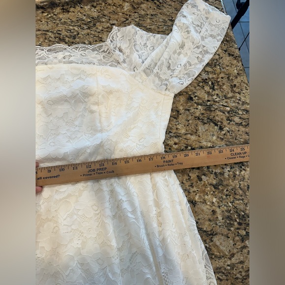 Torrid Ivory Lace Off Shoulder Fit & Flare Wedding Dress plus size 20 - Picture 2 of 9